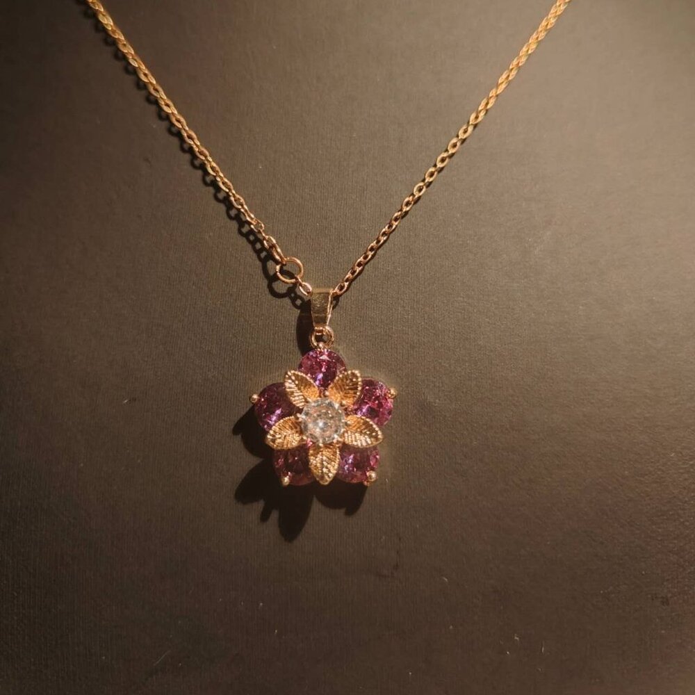 Purple Flower Necklace